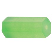 Perle tube hexagone en pierre gemme teintée 17x7 mm - Jade verte x1