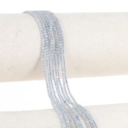 Perles rondes facettées 2 mm pierre gemme  - Aigue-marine x32cm