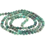 Perles rondes facettées 3 mm pierre gemme - Chrysocolle x39cm