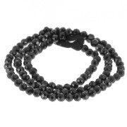 Perles rondes facettées 3 mm pierre gemme  - Spinelle noir x31cm|raw }}