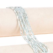 Perles rondes facettées 3 mm pierre gemme - Larimar x32cm