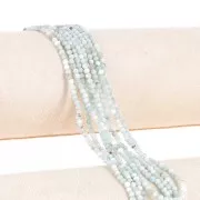 Perles rondes facettées 3 mm pierre gemme - Larimar x32cm