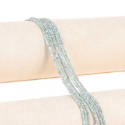 Perles rondes facettées 2 mm pierre gemme - Larimar x31cm