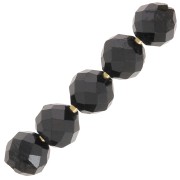Perles rondes facettées 4 mm pierre gemme - Spinelle noir x20|raw }}