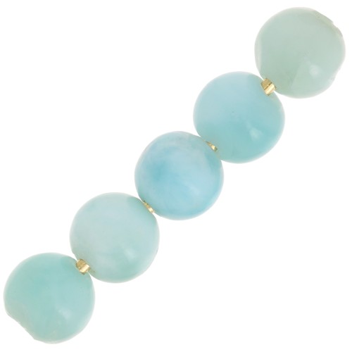 Perles rondes 4 mm pierre gemme - Larimar x20