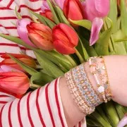 Intercalaires rondelles fleurs 3 rangs 12x5 mm - Doré à l'or fin x5