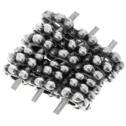 Intercalaires rondelles fleurs 3 rangs 12x5 mm - Argenté vieilli x5