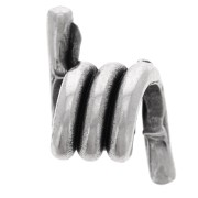 Pendentif barbelé 13x7 mm - Placage Argent fin vieilli x1