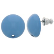 Clous d'oreilles ronds 14 mm en résine - Bleu lapis x2|raw }}