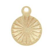 Breloque ronde 8 mm - motif Ange Raphaël - Plaqué or 3 microns x1