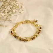 Perles étoile 4 mm en pierre gemme - Oeil de tigre x4