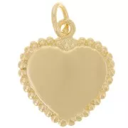 Pendentif coeur avec petites boules 16x14 mm - Plaqué Or 3 microns x1