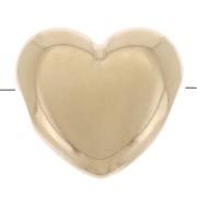 Perle plate coeur 6x7 mm - Plaqué Or 3 microns x1