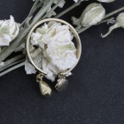 Bague fine anneau avec 2 trous - Taille 52 - Plaqué Or 3 microns x1