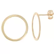 Boucles d'oreilles cercle évidé plat 20 mm - Plaqué Or 3 microns x2