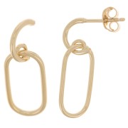 Boucles d'oreilles design 26x9 mm - Plaqué Or 3 microns x2|raw }}