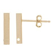 Clous d'oreilles barre 13x3 mm avec un trou - Plaqué Or 3 microns x2|raw }}