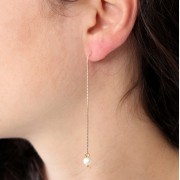 Chaines d'oreilles traversantes  maille Vénitienne 62mm anneau fermé - Plaqué Or 3 microns x2