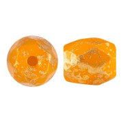 Perles en verre Baros® par Puca® 6x5 mm - Frost Tangerine Gold Splash x10g|raw }}