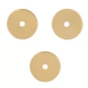 Perles rondelles Heishi - disques plats percés 6x1 mm - Doré à l'or fin x50