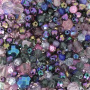 Assortiment de perles de bohème - Mix de perles - Violet - Rose x50g