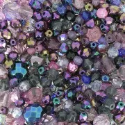 Assortiment de perles de bohème - Mix de perles - Violet - Rose x50g