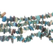 Perles chips 5 - 8 mm en pierre gemme  - Chrysocolle x80cm|raw }}