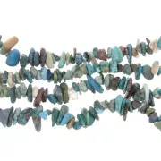 Perles chips 5 - 8 mm en pierre gemme  - Chrysocolle x80cm