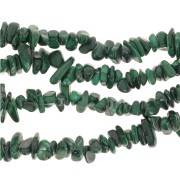 Perles chips 5 - 8 mm en pierre gemme  - Malachite x78cm|raw }}