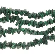 Perles chips 5 - 8 mm en pierre gemme  - Malachite x78cm