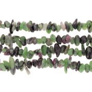 Perles chips 5 - 8 mm en pierre gemme  - Rubis Zoisite x80cm
