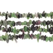 Perles chips 5 - 8 mm en pierre gemme  - Rubis Zoisite x80cm