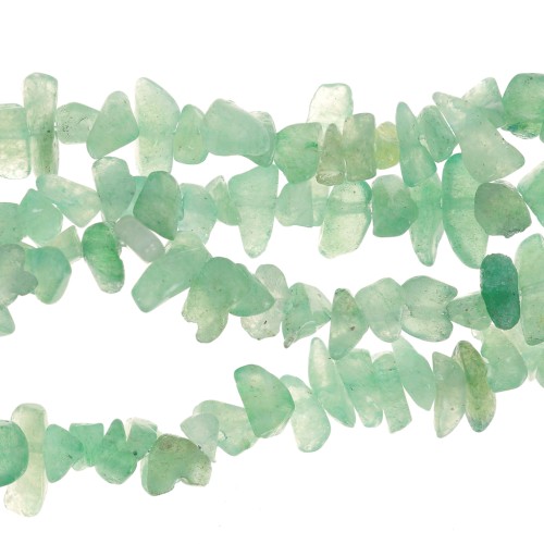 Perles chips 5 - 8 mm en pierre gemme  - Aventurine x80cm
