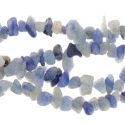 Perles chips 5 - 8 mm en pierre gemme  - Aventurine bleue x80cm