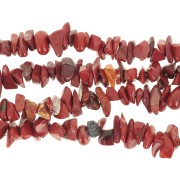 Perles chips 5 - 8 mm en pierre gemme  - Jaspe rouge x80cm