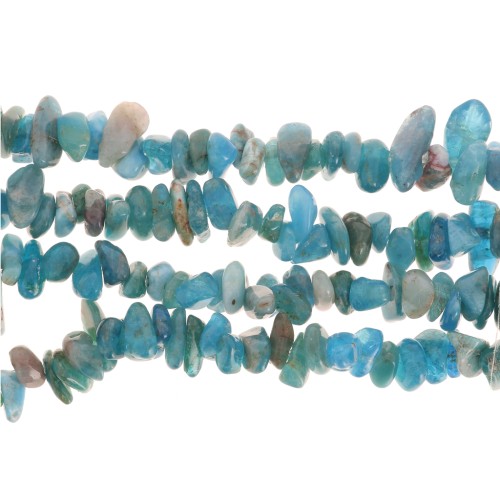 Perles chips 5 - 8 mm en pierre gemme - Apatite x80cm