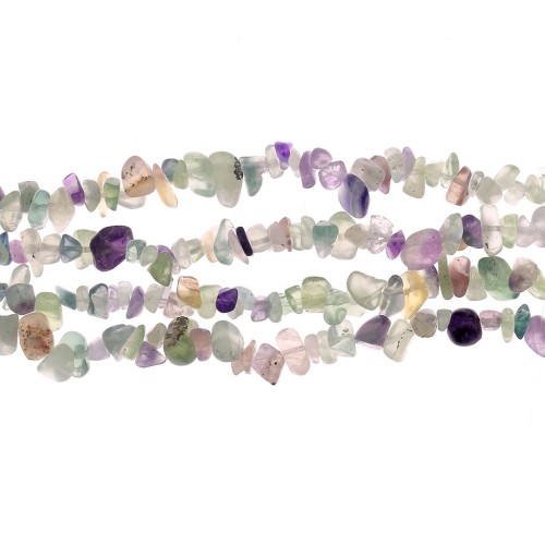 Perles chips 5 - 8 mm en pierre gemme  - Fluorite x80cm