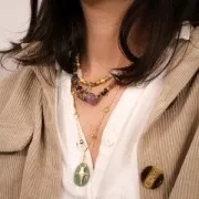 Perles chips 5 - 8 mm en pierre gemme  - Fluorite x80cm