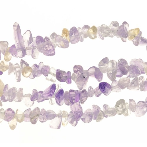 Perles chips 5 - 8 mm en pierre gemme  - Ametrine x80cm