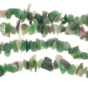 Perles chips 5 - 8 mm en pierre gemme  - Jade verte x80cm