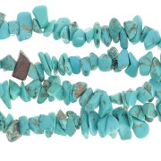 Perles chips 5 - 8 mm en imitation pierre gemme - Turquoise x80cm|raw }}