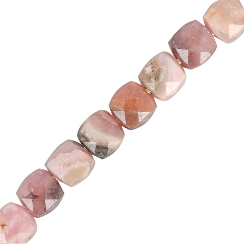 Perles cube facetté 4x4 mm en pierre gemme - Rhodochrosite x10
