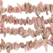 Perles chips 8 - 11 mm en pierre gemme  - Rhodochrosite x84cm|raw }}