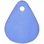 Sequins pétales de fleurs incurvés  17 mm en acrylique effet dépoli - Bleu royal x15