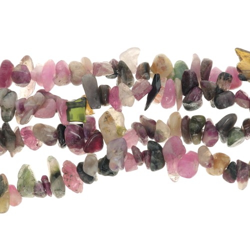 Perles chips 5 - 8 mm en pierre gemme  - Tourmaline x80cm