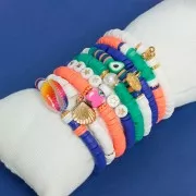 Kit perles Heishi en pâte polymère 6x1mm By Perles & Co - Salade de fruits