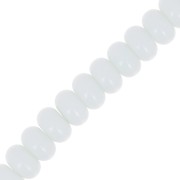 Perles rondelles - Heishi en verre 8x5 mm - Blanc x40cm|raw }}