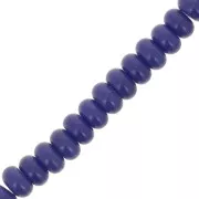 Perles rondelles - Heishi en verre 8x5 mm - Bleu foncé x40cm