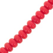 Perles rondelles - Heishi en verre 8x5 mm - Rouge x40cm