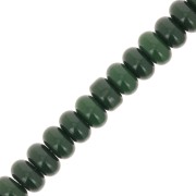 Perles rondelles - Heishi en verre 8x5 mm - Vert foncé x40cm|raw }}